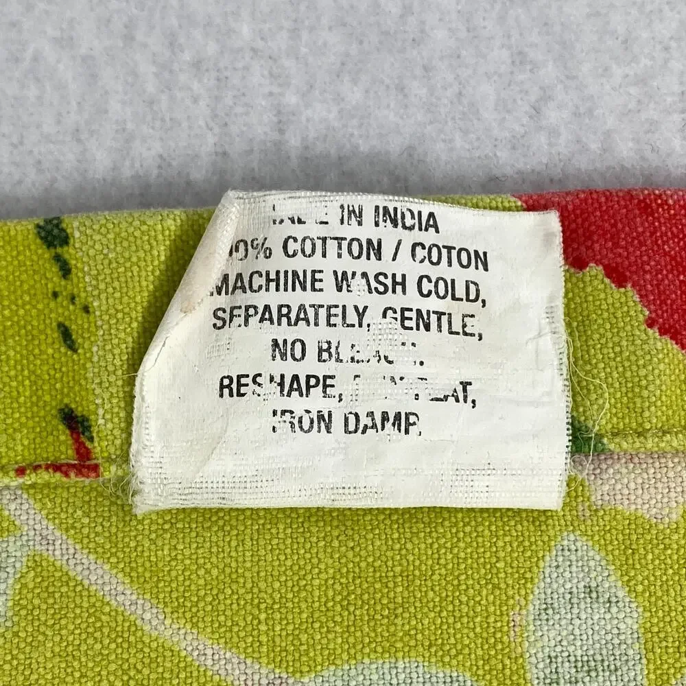 CRATE & BARREL Set of 6 Louise Placemats Floral Heavy Woven Cotton Green 14